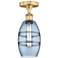 Edison Vaz 5.88" Wide Brushed Brass Semi-Flush Mount w/ Princess Blue