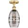Edison Vaz 5.88" Wide Brushed Brass Semi-Flush Mount With Light Smoke