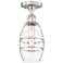 Edison Vaz 5.88" Wide Brushed Satin Nickel Semi-Flush Mount w/ Clear S
