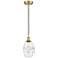Edison Vaz 5.88" Wide Satin Gold Cord Hung Mini Pendant With Clear Sha