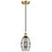 Edison Vaz 5.88" Wide Satin Gold Corded Mini Pendant w/ Light Smoke Sh