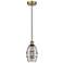 Edison Vaz 5.88"W Antique Brass Corded Mini Pendant w/ Light Smoke Sha