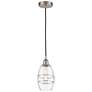Edison Vaz 5.88"W Brushed Satin Nickel Corded Mini Pendant w/ Clear Sh