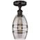Edison Vaz 5.88"W Oil Rubbed Bronze Semi-Flush Mount w/ Light Smoke Sh
