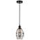 Edison Vaz 5.88"W Oiled Bronze Corded Mini Pendant w/ Light Smoke Shad