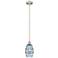 Edison Vaz 5.88"W Satin Nickel Stemmed Mini Pendant w/ Princess Blue S