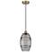 Edison Vaz 8" Wide Antique Brass Corded Mini Pendant w/ Light Smoke Sh