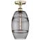 Edison Vaz 8" Wide Antique Brass Semi-Flush Mount With Light Smoke Sha