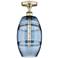 Edison Vaz 8" Wide Antique Brass Semi-Flush Mount With Princess Blue S