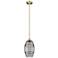 Edison Vaz 8" Wide Antique Brass Stemmed Mini Pendant w/ Light Smoke S