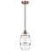 Edison Vaz 8" Wide Antique Copper Cord Hung Mini Pendant With Clear Sh
