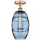 Edison Vaz 8" Wide Antique Copper Semi-Flush Mount With Princess Blue