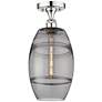 Edison Vaz 8" Wide Polished Chrome Semi-Flush Mount With Light Smoke S