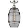 Edison Vaz 8" Wide Polished Chrome Semi-Flush Mount With Light Smoke S