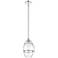 Edison Vaz 8" Wide Polished Chrome Stem Hung Mini Pendant With Clear S