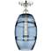 Edison Vaz 8" Wide Polished Nickel Semi-Flush Mount w/ Princess Blue S