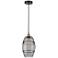 Edison Vaz 8"W Black Antique Brass Corded Mini Pendant w/ Light Smoke