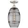 Edison Vaz 8"W Brushed Satin Nickel Semi-Flush Mount w/ Light Smoke Sh