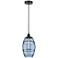 Edison Vaz 8"W Oil Rubbed Bronze Corded Mini Pendant w/ Princess Blue