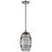 Edison Vaz 8"W Satin Nickel Corded Mini Pendant w/ Light Smoke Shade