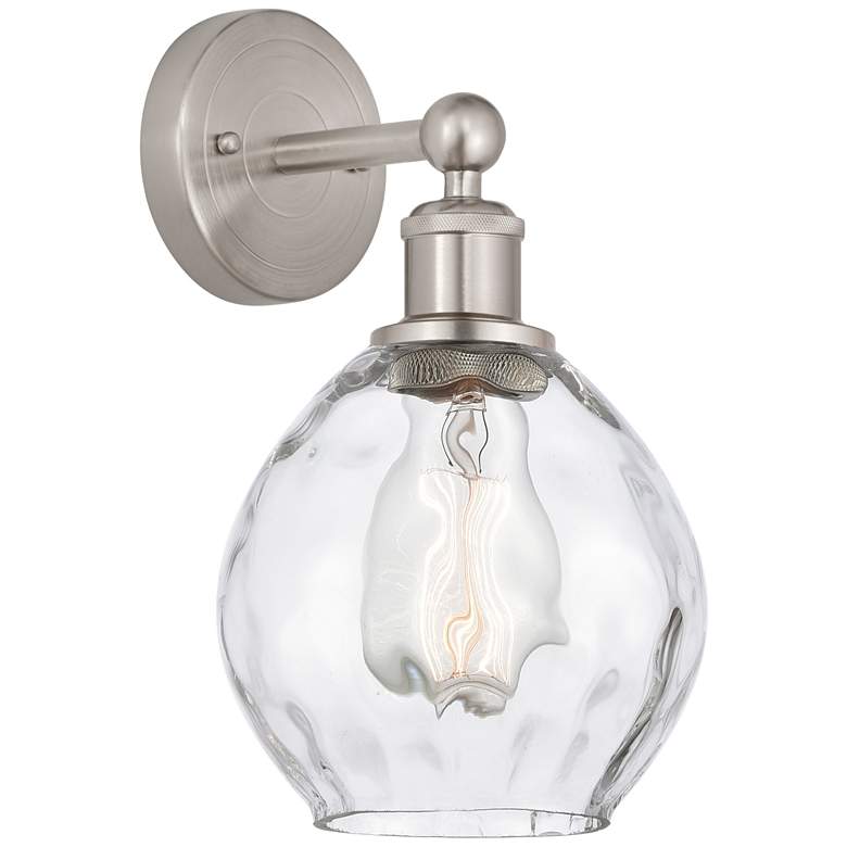 Image 1 Edison Waverly 6" Brushed Satin Nickel Sconce w/ Clear Shade