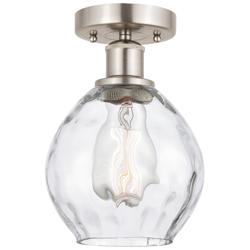 Edison Waverly 6" Brushed Satin Nickel Semi Flush Mount w/ Clear Shade