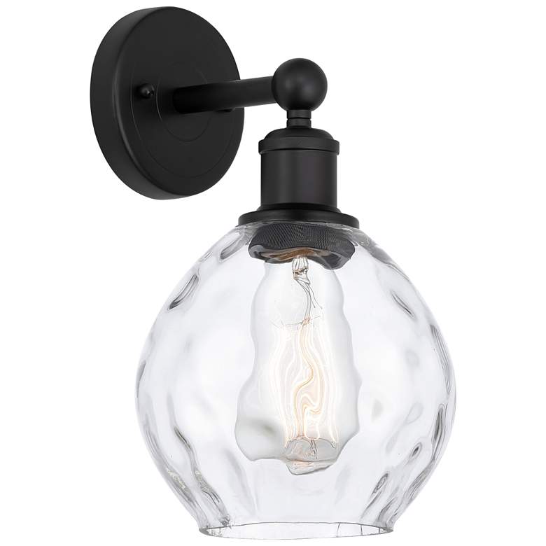Image 1 Edison Waverly 6" Matte Black Sconce w/ Clear Shade