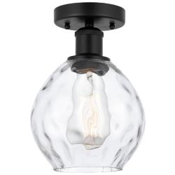 Edison Waverly 6" Matte Black Semi Flush Mount w/ Clear Shade