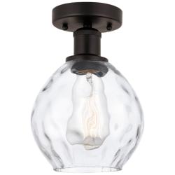 Edison Waverly 6" Oil Rubbed Bronze Semi Flush Mount w/ Clear Shade