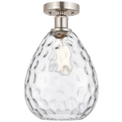 Edison Waverly 8" Brushed Satin Nickel Semi Flush Mount w/ Clear Shade