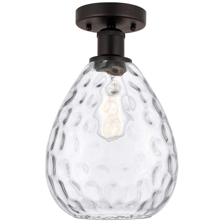 Image 1 Edison Waverly 8" Oil Rubbed Bronze Semi Flush Mount w/ Clear Shade