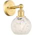 Edison White Mouchette 10 1/4" High Satin Gold Wall Sconce