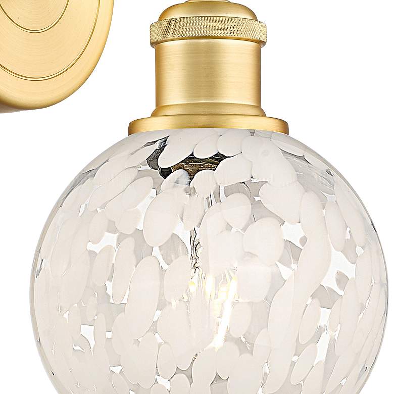 Image 2 Edison White Mouchette 10 1/4" High Satin Gold Wall Sconce more views