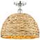 Edison Woven Rattan 16" Wide Polished Nickel Semi.Flush Mount With