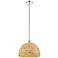 Edison Woven Rattan 16" Wide Polished Nickel Stem Hung Mini Pendant