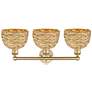 2_Edison Woven Rattan 26" Wide 3 Light Brushed Brass Vanity Light With more views