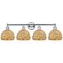1_Edison Woven Rattan 35" Wide 4 Light Polished Chrome Bath Light With