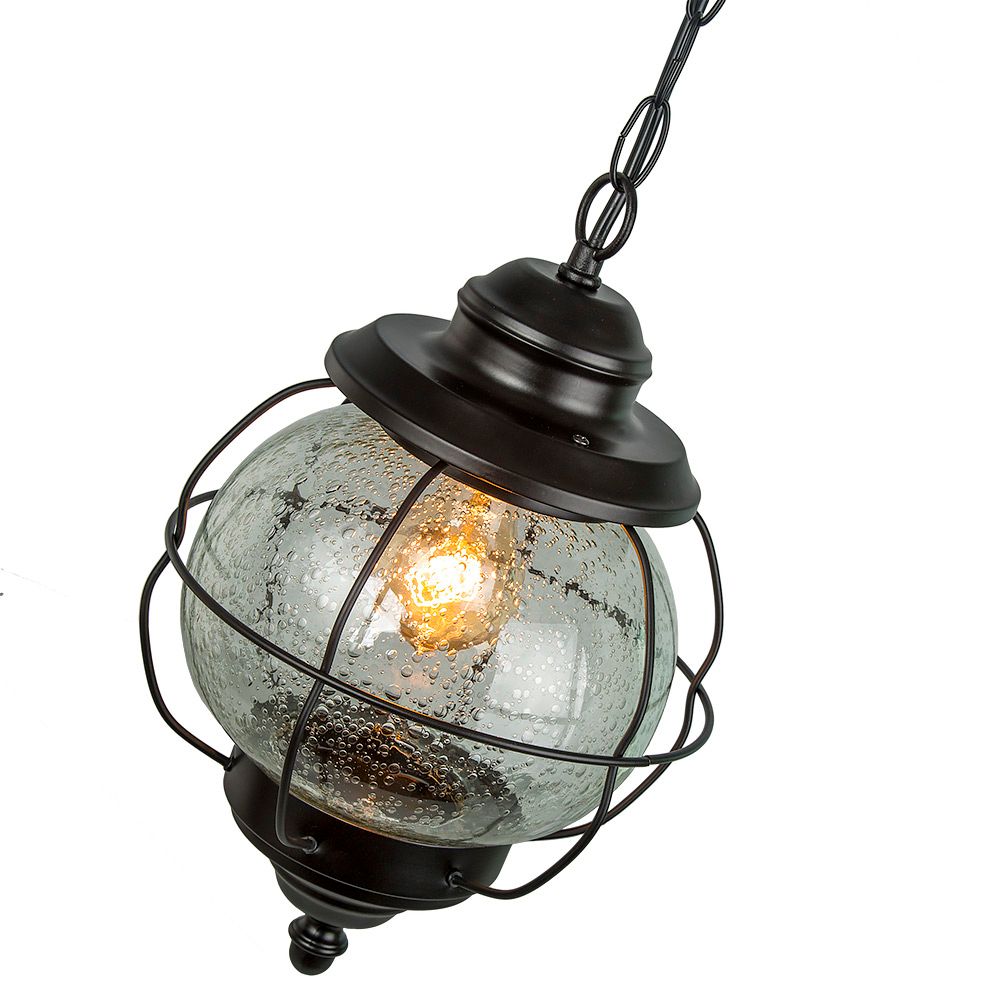 Image 2 Edith 12.2" High Black Glass Outdoor Hanging Light more views