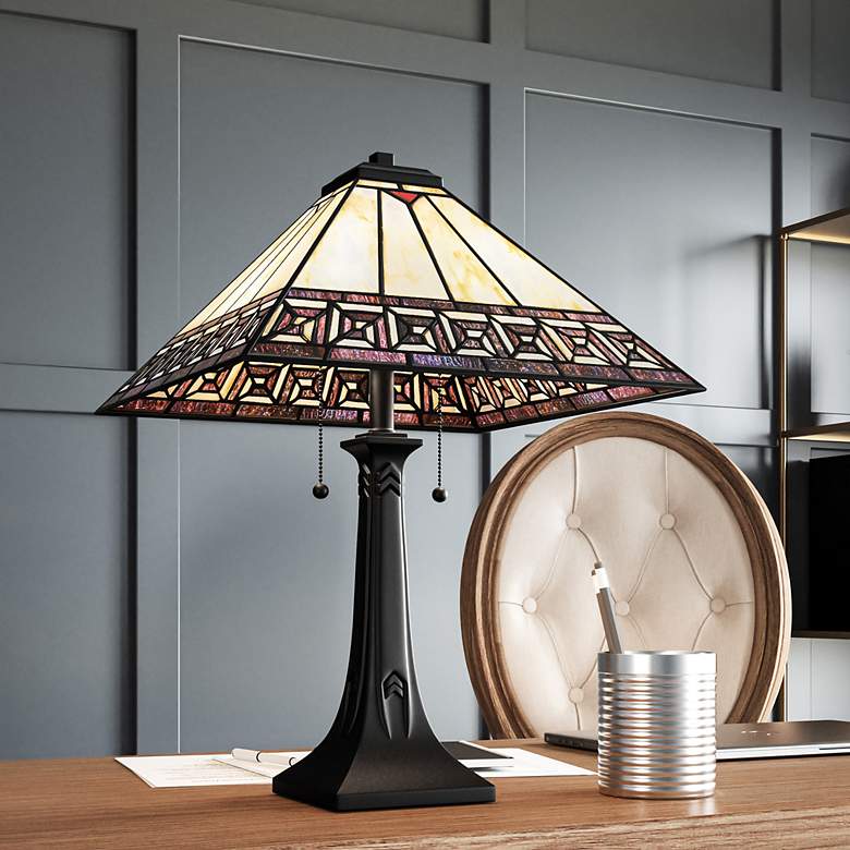 Image 1 Edith 2-Light Matte Black Table Lamp