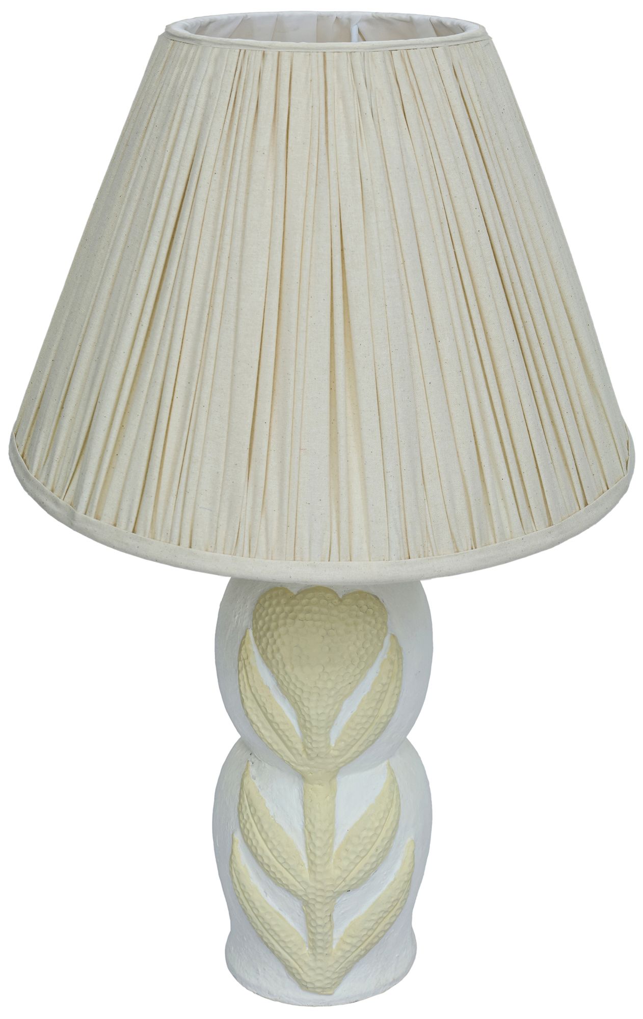 Edith Curved Papier Mache Flower Pleated Table Lamp - #7661Y | Lamps Plus