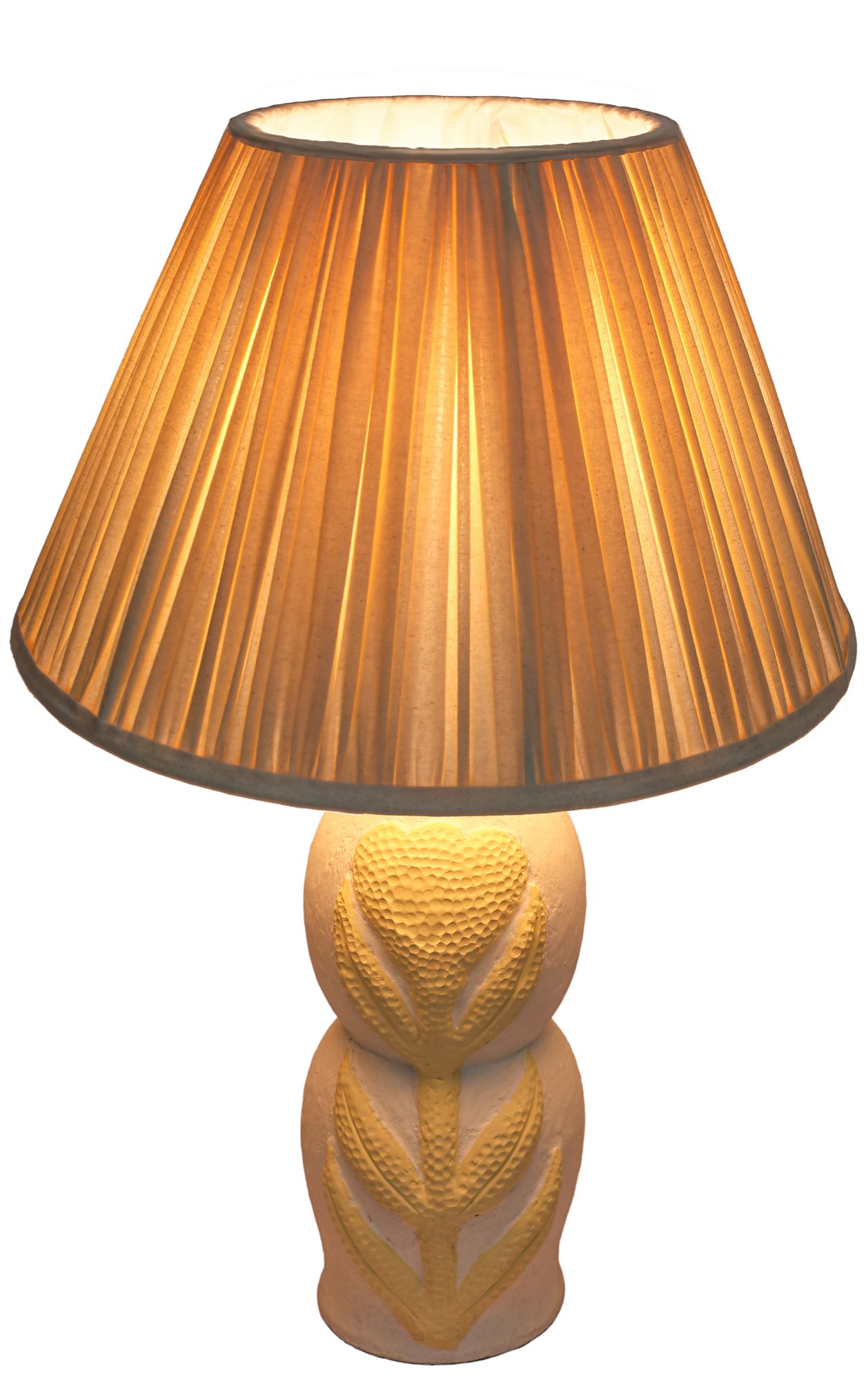 Edith Curved Papier Mache Flower Pleated Table Lamp - #7661Y | Lamps Plus