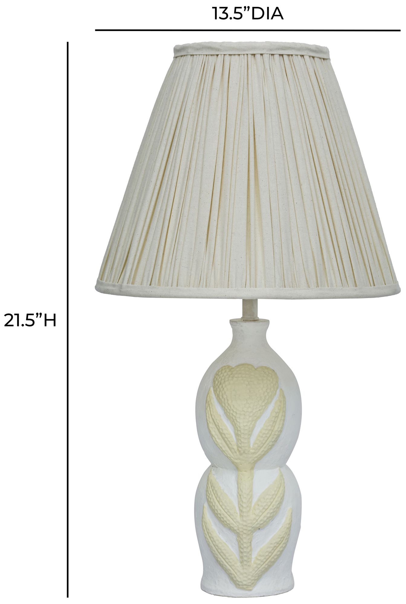 Edith Curved Papier Mache Flower Pleated Table Lamp - #7661Y | Lamps Plus