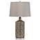 Edith Distressed Mirror Glass and Crystal Table Lamp