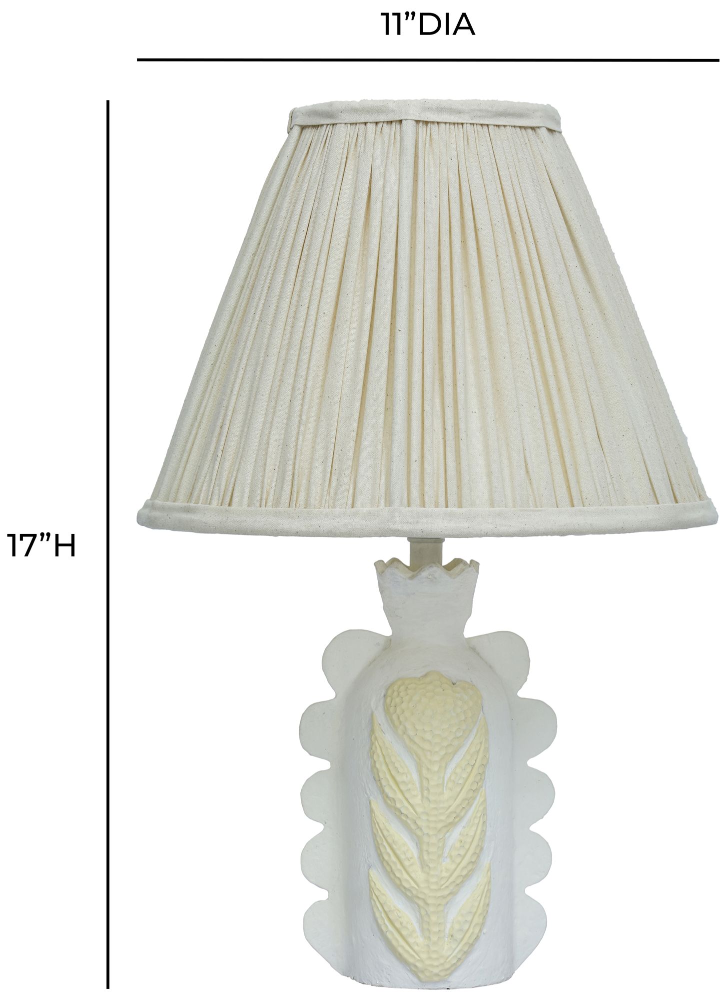 Image 5 Edith Scalloped Papier Mache Flower Pleated Table Lamp more views