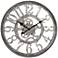 Edith Silver and Black 31 1/2" Round Metal Wall Clock