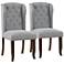 Edmund Soft Gray Tufted Fabric Dining Chairs Set of 2