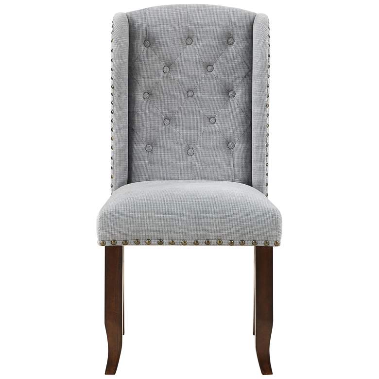 Image 4 Edmund Soft Gray Tufted Fabric Dining Chairs Set of 2 more views