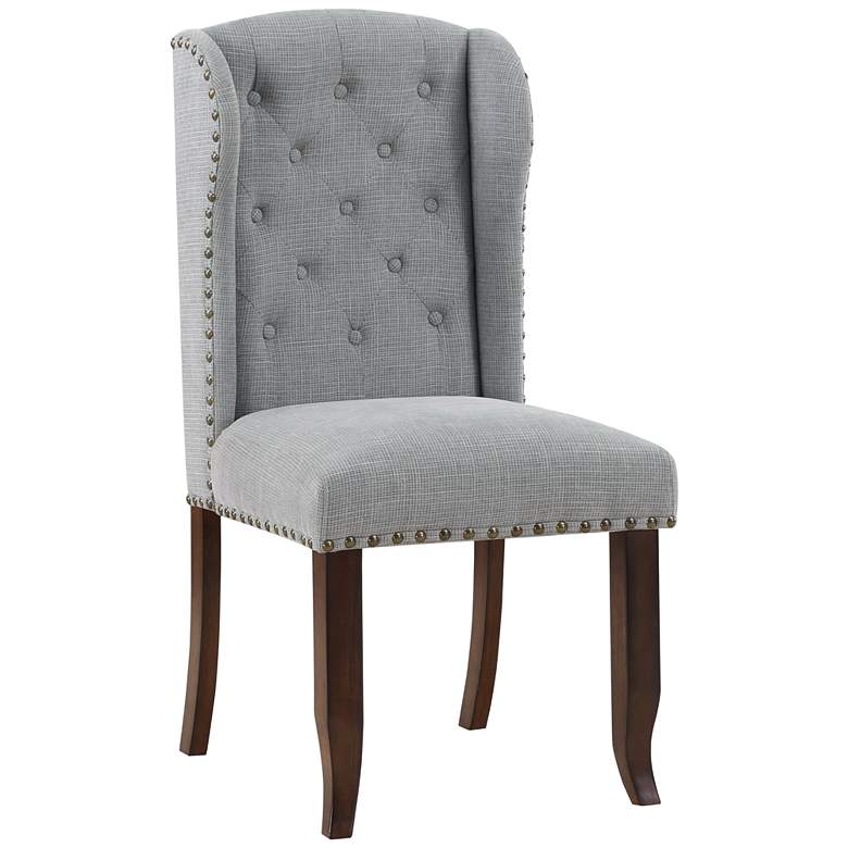 Image 5 Edmund Soft Gray Tufted Fabric Dining Chairs Set of 2 more views