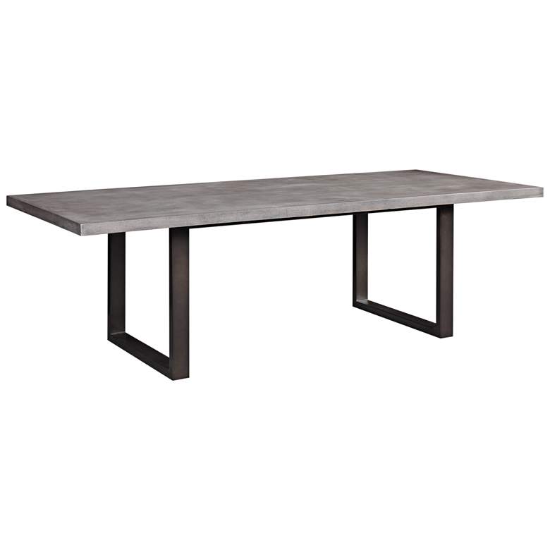 Image 1 Edna 94 1/2 inch Wide Concrete and Black Dining Table