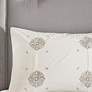 Edna Ivory Gray Medallion 6-Piece Full/Queen Comforter Set